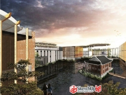 杭州未来科技城湖畔大学一期精细设计模型 建筑
